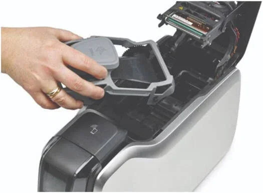 Zebra 800300-250EM Printer Ribbon, Full-Color Printing, 200 Prints Per Roll, Protective Overlay, Monochrome Black Panel, Gray | 800300-250EM - eBuy UAE