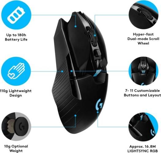 Logitech G903 LIGHTSPEED Wireless Gaming Mouse with Hero 25K Sensor, 140+ Hours with Rechargeable Battery and Lightsync RGB, Powerplay Compatible | 910-005673 - eBuy UAE