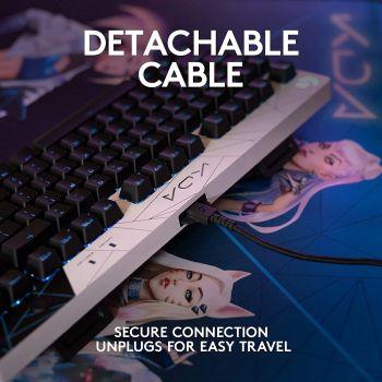 Logitech G Pro K/DA LOL Mechanical Gaming Keyboard, Tenkeyless Design, Detachable Micro USB Cable, 16.8M Colour LightSync RGB, English QWERTY Layout, Black/White | 920-010077 - eBuy UAE