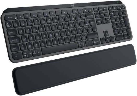 Logitech MX Keys Plus Advanced Wireless Illuminated Keyboard, Fast Fluid Precise Typing, Emoji Dictation & Mic Mute/Unmute Keys, French AZERTY Layout, With Palm Rest, Graphite - eBuy UAE
