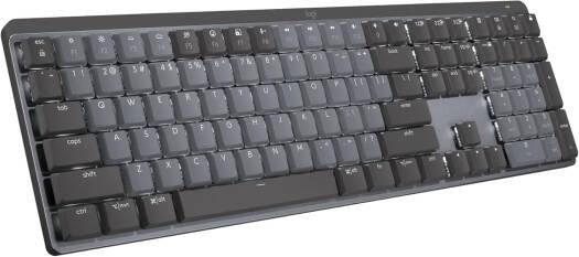 Logitech MX Mechanical Wireles Keyboard, for Windows/macOS with Backlit Keys, Easy-Switch, USB-C Rechargeable, Caps Lock and Battery Status, English Tactile Quiet, Graphite - eBuy UAE