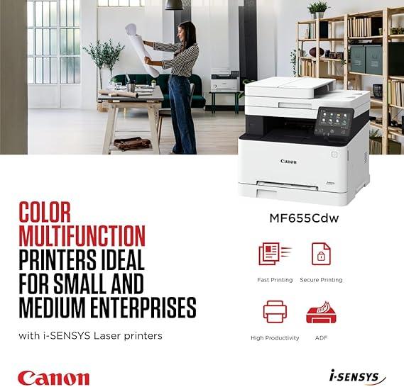 Canon i-SENSYS MF655Cdw Wireless Colour Multifunction all in colour laser printer - eBuy UAE