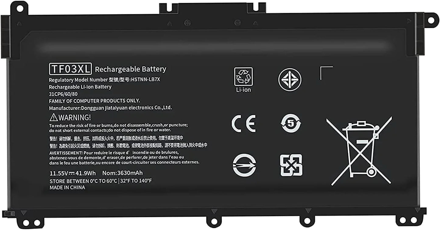 eBuyUAE HT03XL TF03XL HP LAPTOP BATTERY Compatible for 14-CE 14-CF 14-CK 14-DF 55 G7 340 348 G514-DH 14-MA 5.5" 14Q-CS 14Q-CY 15-CS 15-DA 15-DB 15-CW 17-by 17-CA 240 245 250 - eBuy UAE