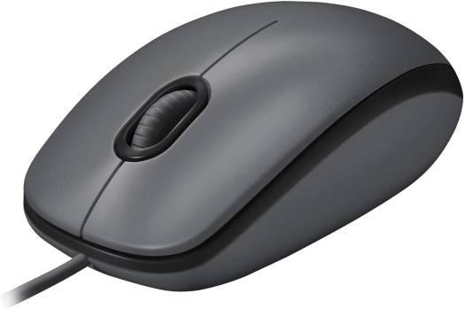 Logitech M100 Wired USB Mouse, Smooth Cursor Control, No Software Set Up, Gray - Black | 910-005003 - eBuy UAE