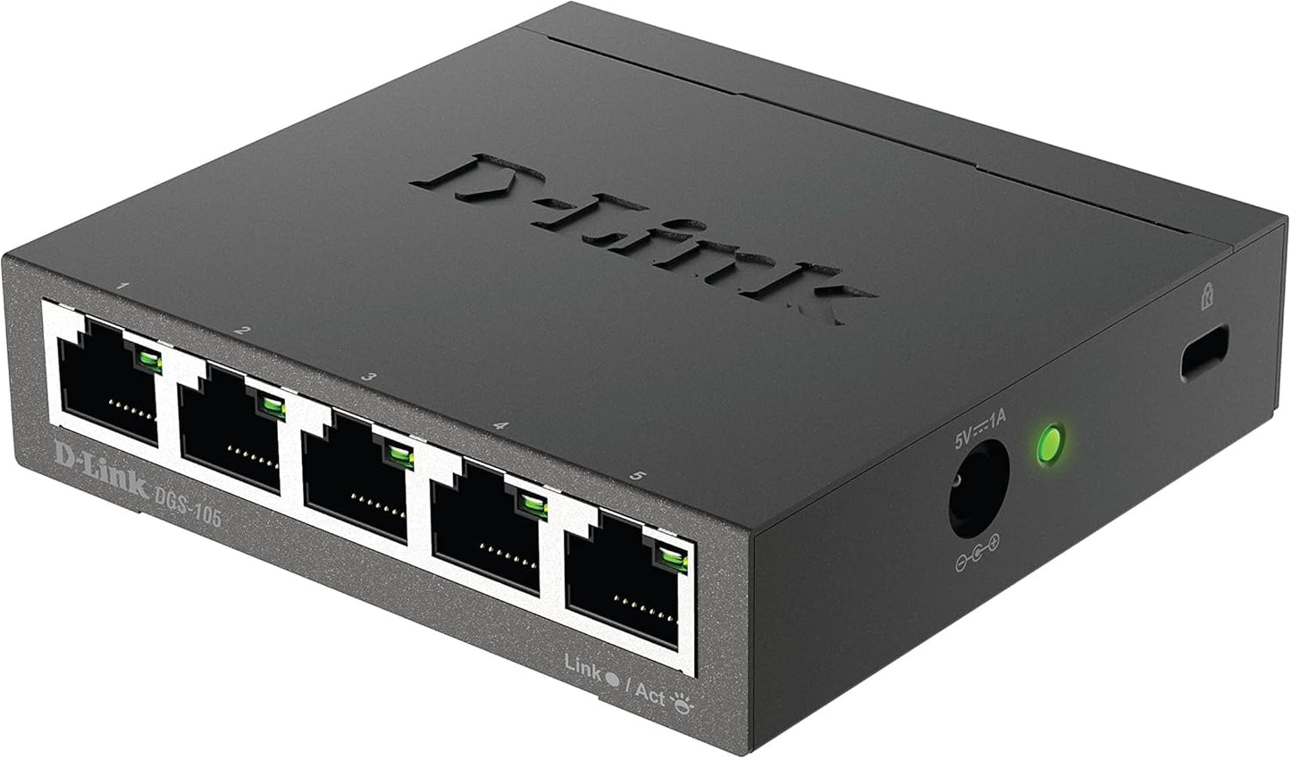 D-Link 5 Port Gigabit Unmanaged Desktop Switch DGS 105 - eBuy UAE