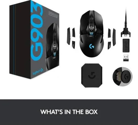Logitech G903 LIGHTSPEED Wireless Gaming Mouse with Hero 25K Sensor, 140+ Hours with Rechargeable Battery and Lightsync RGB, Powerplay Compatible | 910-005673 - eBuy UAE