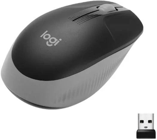Logitech M190 Wireless Mouse, Full Size Ambidextrous Curve Design, 18-Month Battery with Power Saving Mode, Precise Cursor Control & Scrolling, Wide Scroll Wheel, Thumb Grips, Mid Grey | 910-005906 - eBuy UAE