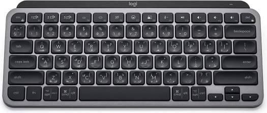Logitech MX Keys Mini Minimalist Wireless Illuminated Keyboard, Bluetooth / USB-C Connector, 10m Range, English Arabic Layout, Graphite Black | 920-010503