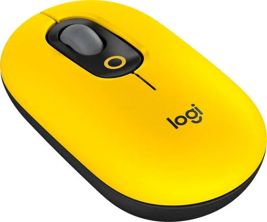 Logitech Wireless Pop Mouse, With Customizable Emoji, 1000 DPI Nominal Value, 4 Buttons, 10m Range, Bluetooth Connection, Precision/Speed Scroll, OS Compatible, Blast Yellow | 910-006546 - eBuy UAE