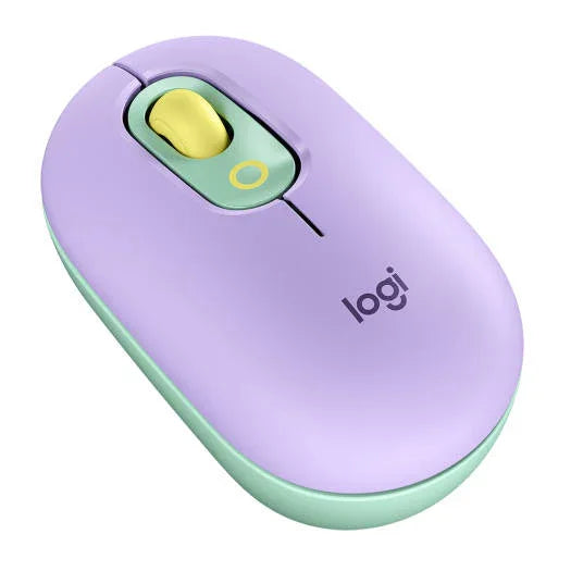 Logitech Wireless Pop Mouse, With Customizable Emoji, 1000 DPI Nominal Value, 4 Buttons, 10m Range, Bluetooth Connection, Precision/Speed Scroll, OS Compatible, Daydream Mint - Purple | 910-006547 - eBuy UAE