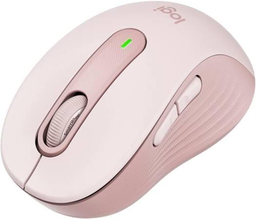 Logitech Signature M650 Wireless Mouse, For Small to Medium Sized Hands, Silent Clicks, 5 Buttons, Bluetooth, Multi-Device Compatibility, 400 DPI Nominal Value, 10m Range, Rose Pink | 910-006254 - eBuy UAE