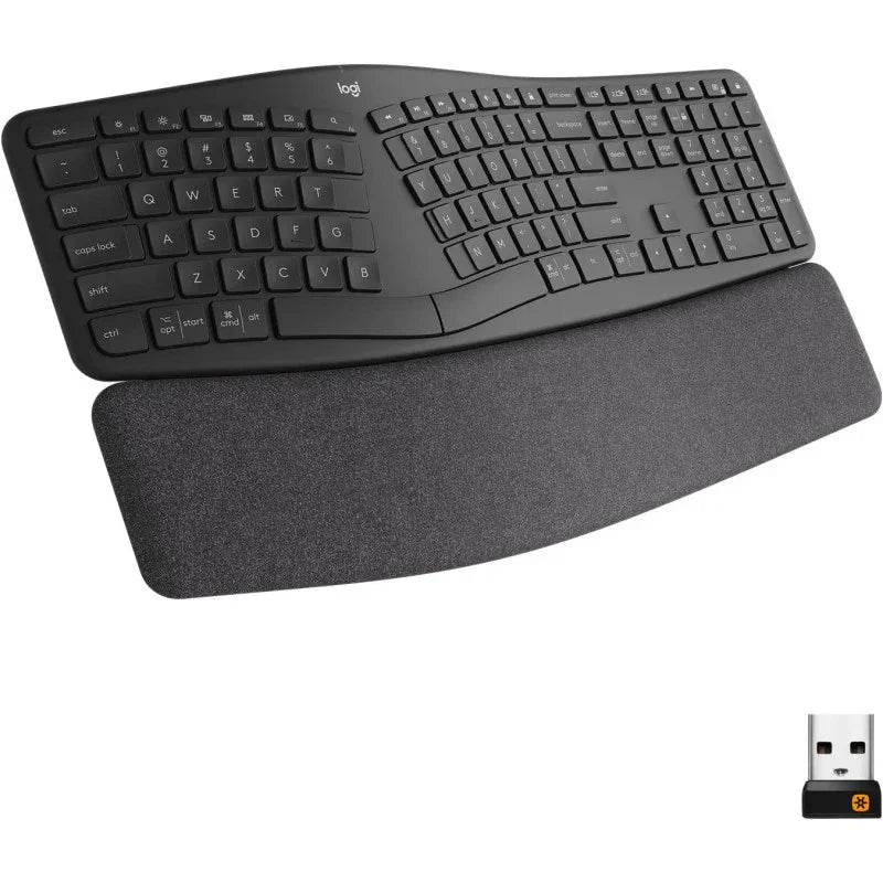 Logitech ERGO K860 Wireless Ergonomic Keyboard - Split Keyboard, Wrist Rest, Natural Typing, Stain-Resistant Fabric, Bluetooth And USB Connectivity, Compatible With Windows/Mac - eBuy UAE