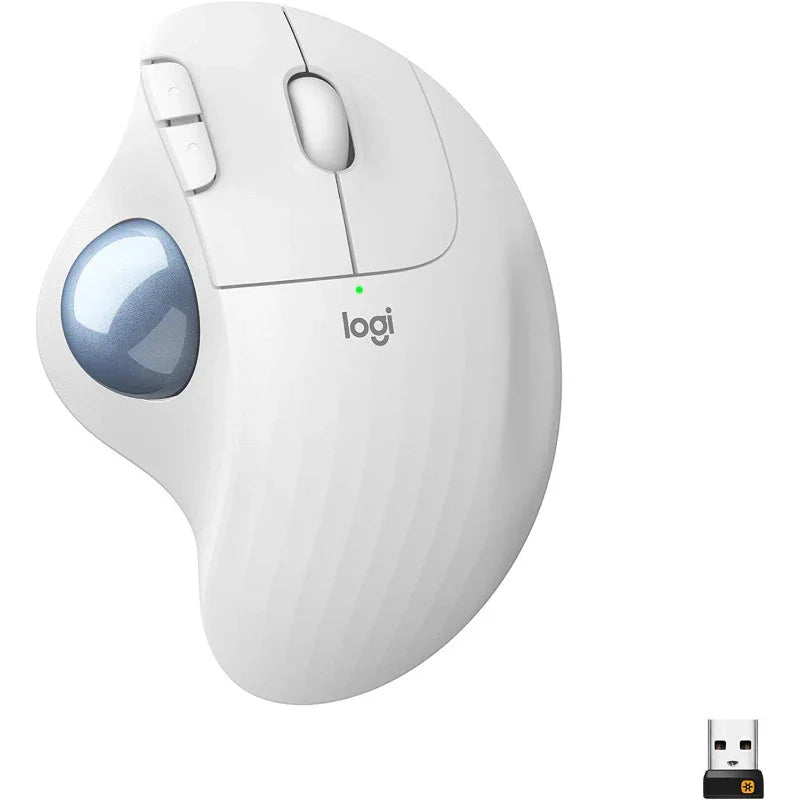 Logitech ERGO M575 Wireless Trackball Mouse, Easy Thumb Control, Precision And Smooth Tracking, Ergonomic Comfort Design, Windows/Mac, Bluetooth, USB - Off White - eBuy UAE