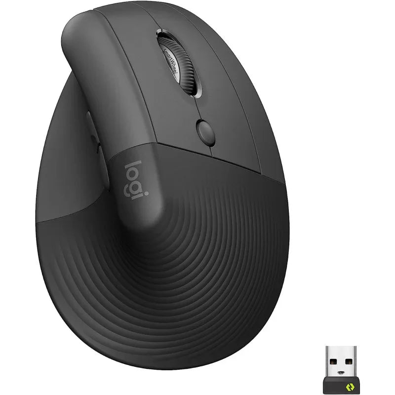 Logitech Lift Vertical Ergonomic Mouse, Logi Bolt USB Receiver, 4000 DPI Sensitivity, Multi-OS Compatibility, 10m Range, 2 Year Battery Life, Quiet Clicks & Smartwheel, Graphite | 910-006473 - eBuy UAE