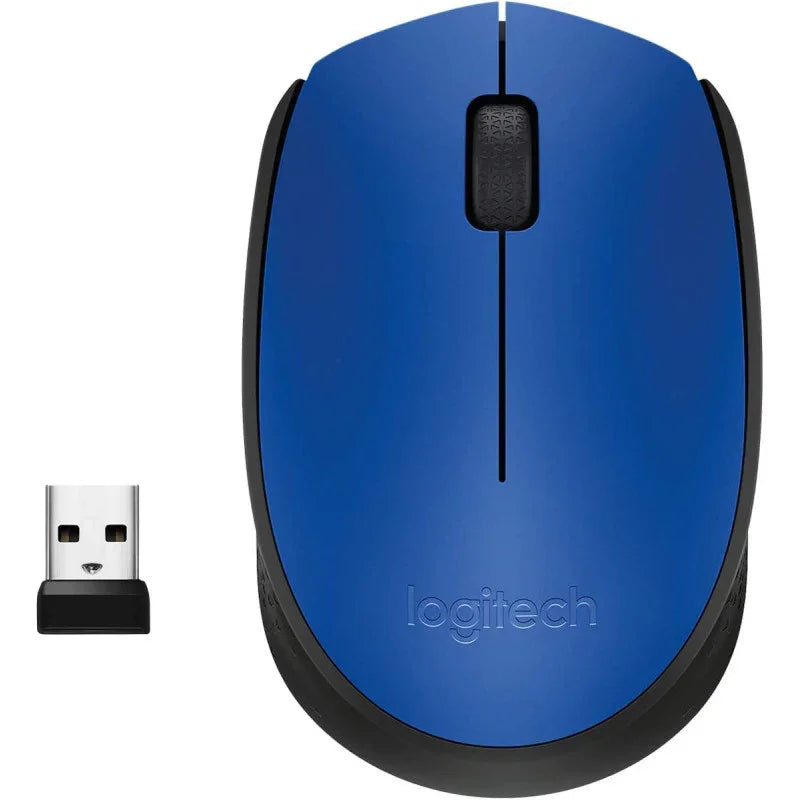 Logitech M171 Wireless MoUSe, 2.4 Ghz With USb Mini Receiver, Optical Tracking, 12-Months Battery Life, AmbidextroUS Pc/Mac/Laptop - Blue - eBuy UAE