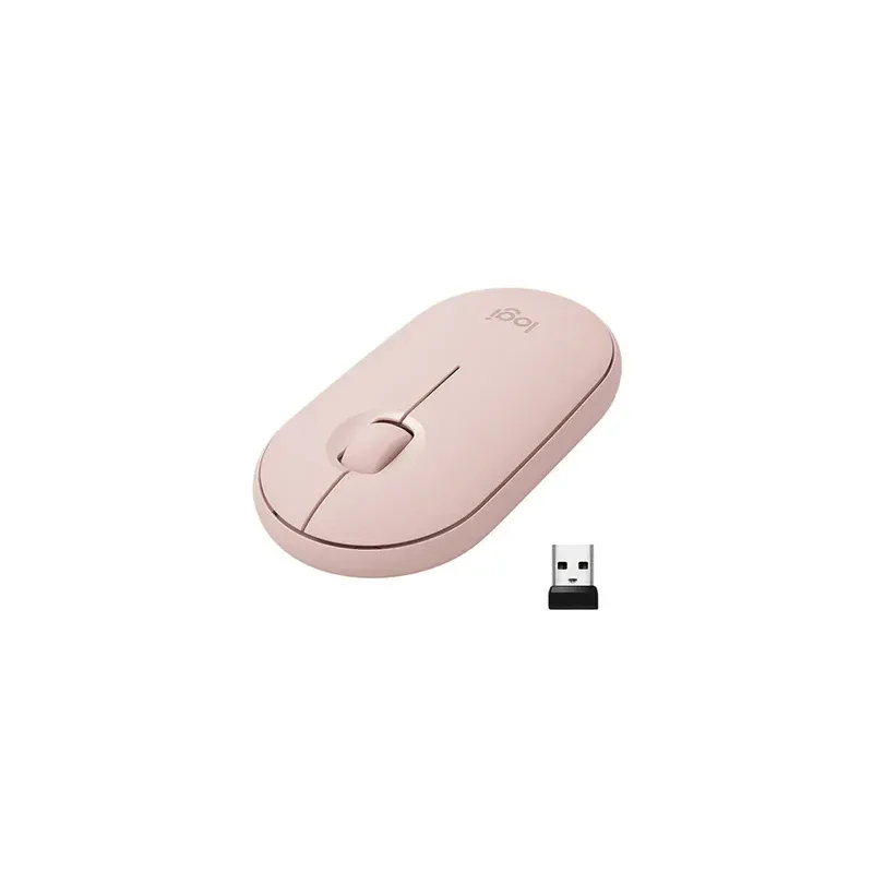 Logitech M350 Pebble Wireless Mouse, Bluetooth Or 2.4 GHz With USB Mini-Receiver, Silent, Slim Computer Mouse Quiet Click For Laptop/Notebook/PC/Mac Pink - eBuy UAE