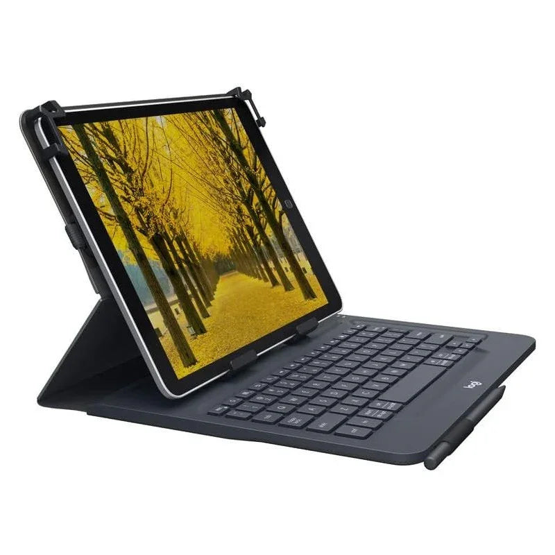 Logitech Universal Folio IPad Or Tablet Case With Wireless Bluetooth Keyboard, For 9-10 Inch Apple, Android Or Windows Tablets, Easy Set-Up, 2 Year Battery Life, QWERTY UK Layout - Black - eBuy UAE
