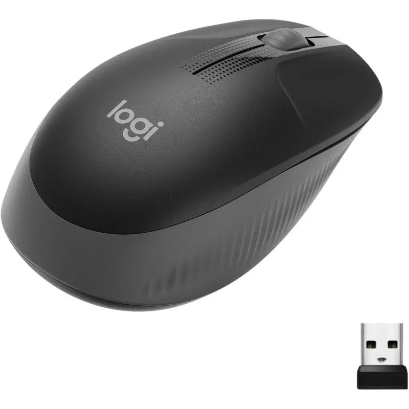 Logitech Wireless Mouse M190, Full Size Ambidextrous Curve Design,18-Month Battery With Power Saving Mode,USB Receiver,Precise Cursor Control And Scrolling,Wide Scroll Wheel,Scooped Buttons -Charcoal - eBuy UAE
