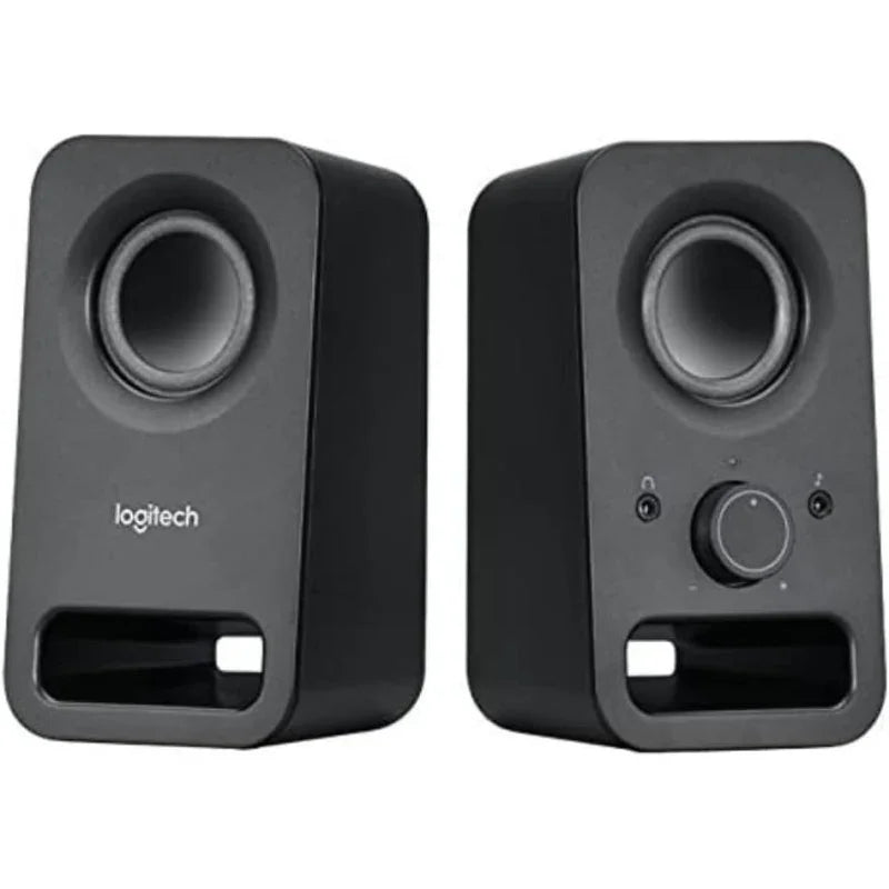 Logitech Z150 Compact Multimedia Stereo Speakers, EU PLUG, 3.5mm Audio Input, Integrated Controls, Headphone Jack, Computer/Smartphone/Tablet/Music Player - Midnight Black - eBuy UAE