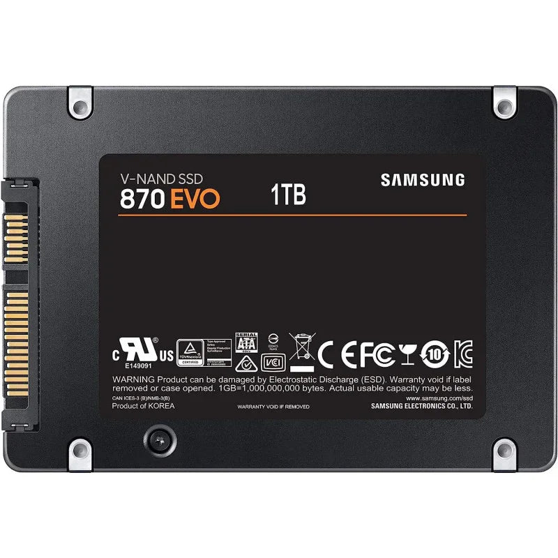 SAMSUNG SSD 870 EVO, 1 TB, Form Factor 2.5 Inch, Intelligent Turbo Write, Magician 6 Software, Black - eBuy UAE