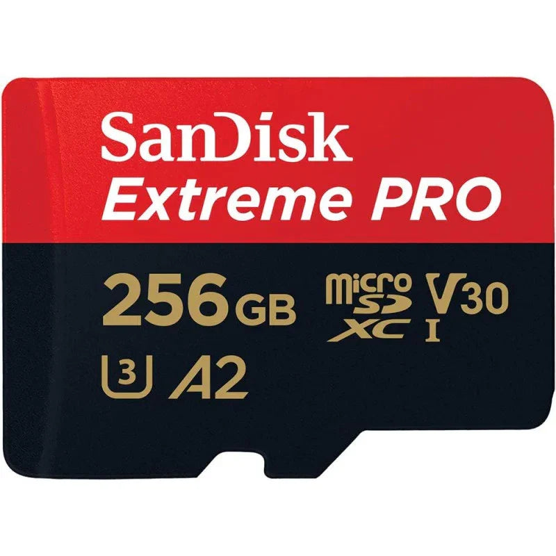 SanDisk 256GB Extreme Pro microSD UHS I Card for 4K Video on Smartphones, Action Cams Drones 200MB/s Read, 140MB/s Write, SDSQXCD 256G GN6MA, Red/Black - eBuy UAE