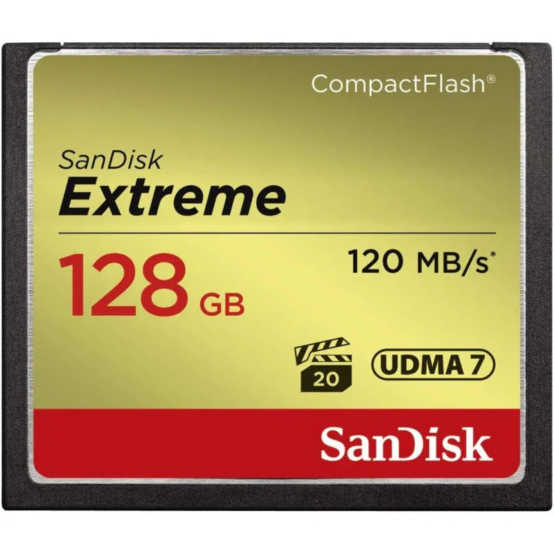 SanDisk Extreme 128 GB UDMA7 CompactFlash Card - Black/Gold - eBuy UAE