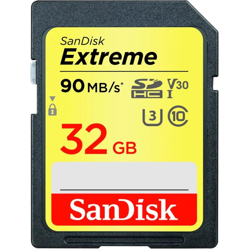 Sandisk Extreme  Sdsdxve-032G-Gncin 32 GB Sdhc Class 10 U3 V30 Memory Card , Yellow - eBuy UAE