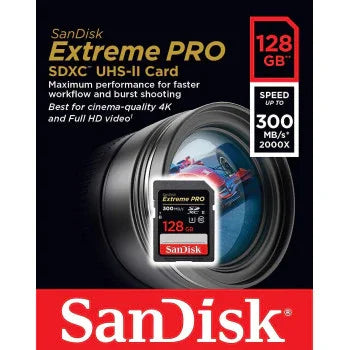 SanDisk Extreme PRO 128 GB up to 300MB/s UHS-II Class 10 U3 SDXC Memory Card, SDSDXPK-128G-GN4IN - eBuy UAE