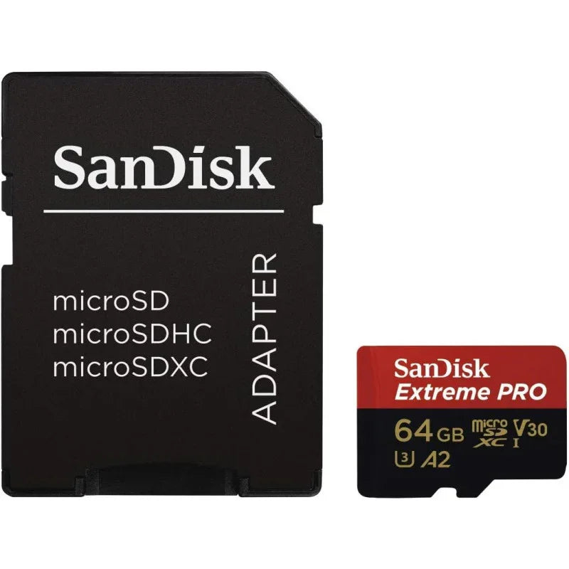 Sandisk Extreme Pro 64 GB Microsdxc Memory Card + Sd Adapter With A2 App Performance Up To 170 Mb/S, Class 10, U3, V30 (Sdsqxcy-064G-Gn6Ma) - eBuy UAE