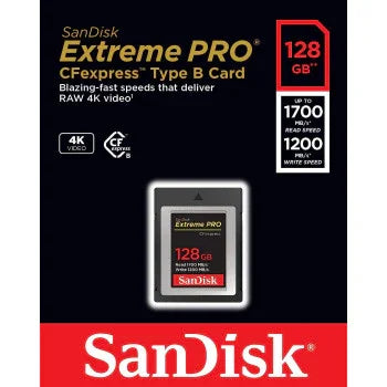 SanDisk Extreme PRO CFexpress Speicherkarte Typ B 128 GB (Lesegeschwindigkeiten bis 1700 MB/s, f¼r RAW 4K-Video, XQD-Kompatibilit, RescuePro Deluxe Wiederherstellung Software) - eBuy UAE