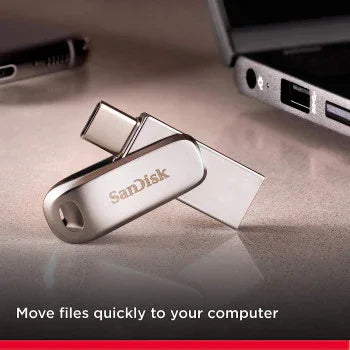 SanDisk 128GB Ultra Dual Drive Luxe USB Type-C - SDDDC4-128G-G46, Silver - eBuy UAE