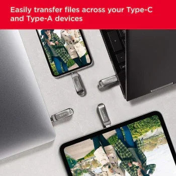 SanDisk 128GB Ultra Dual Drive Luxe USB Type-C - SDDDC4-128G-G46, Silver - eBuy UAE