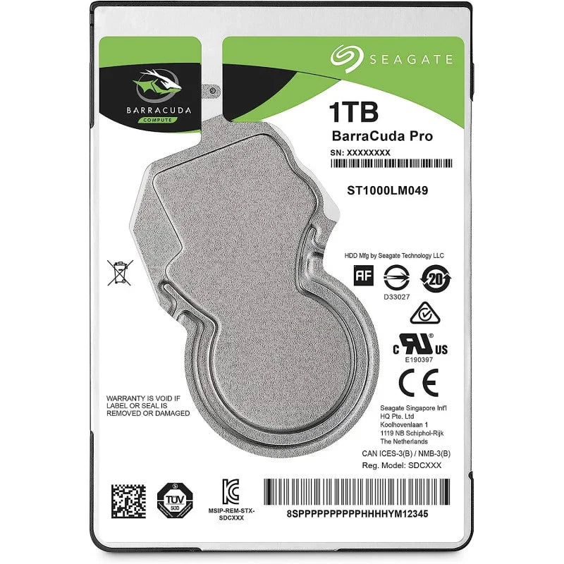 Seagate BarraCuda Pro, Internal Hard Drive 1 TB HDD, 2.5 Zoll, 128 MB Cache, SATA 6 Gb/s, Silver, Model Number: ST1000LM049 - eBuy UAE
