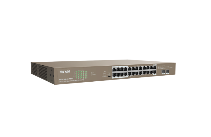 Tenda TEG1126P-24-410W 24GE+2SFP Ethernet Switch With 24-Port PoE - eBuy UAE