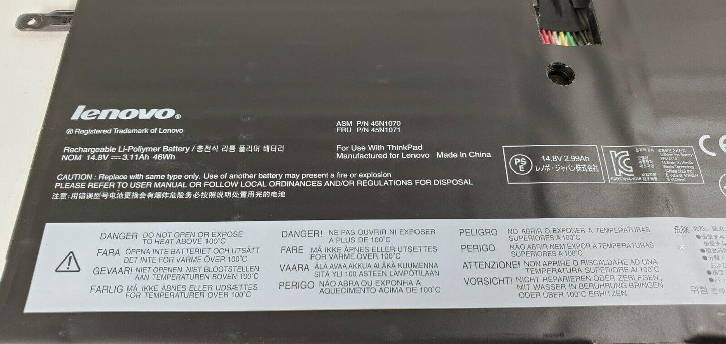 Original Lenovo ThinkPad New X1 Carbon, 45N1070, 45N1071 Laptop Battery - eBuy UAE