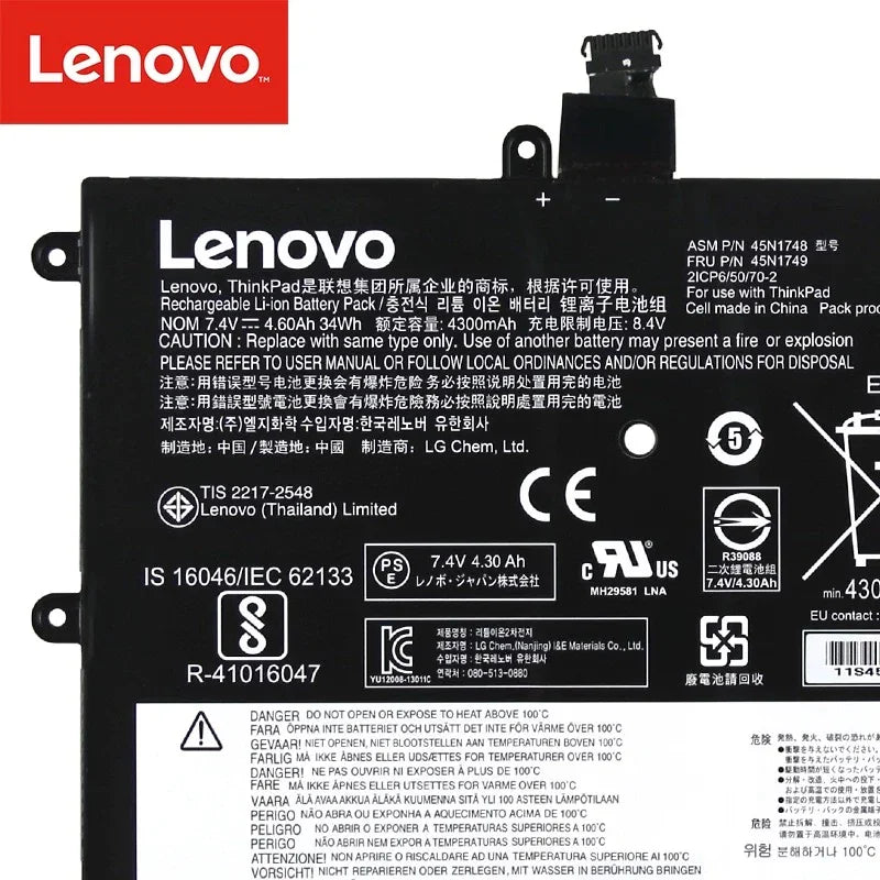 34Wh Original 45N1750 45N1751 Lenovo ThinkPad Yoga 11e 45N1748 45N1749 Tablet Laptop Battery - eBuy UAE