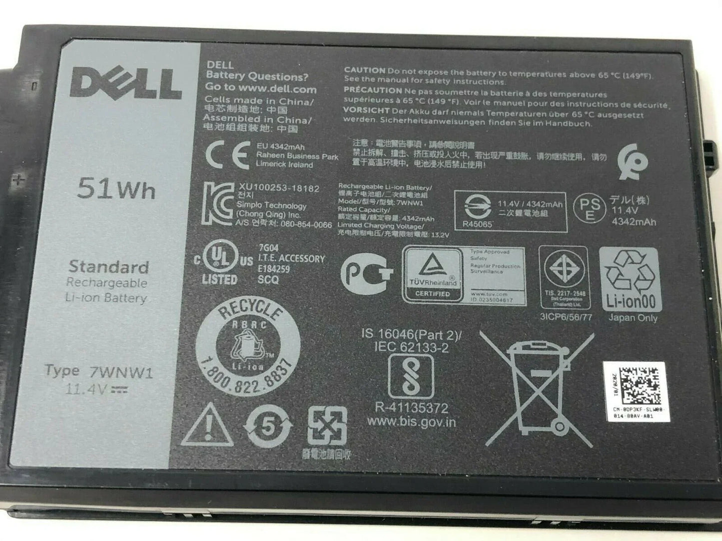 7WNW1 Genuine Dell Latitude 7424, Dell Latitude 5424, Dell Latitude 5420 Laptop Battery - eBuy UAE