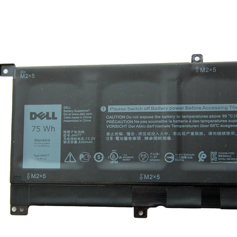 Original 8N0T7 OEM Dell XPS 15 (9575), XPS 15 9575 / Precision 5530 2-in-1 6-Cell 75Wh Laptop Extended Battery - eBuy UAE