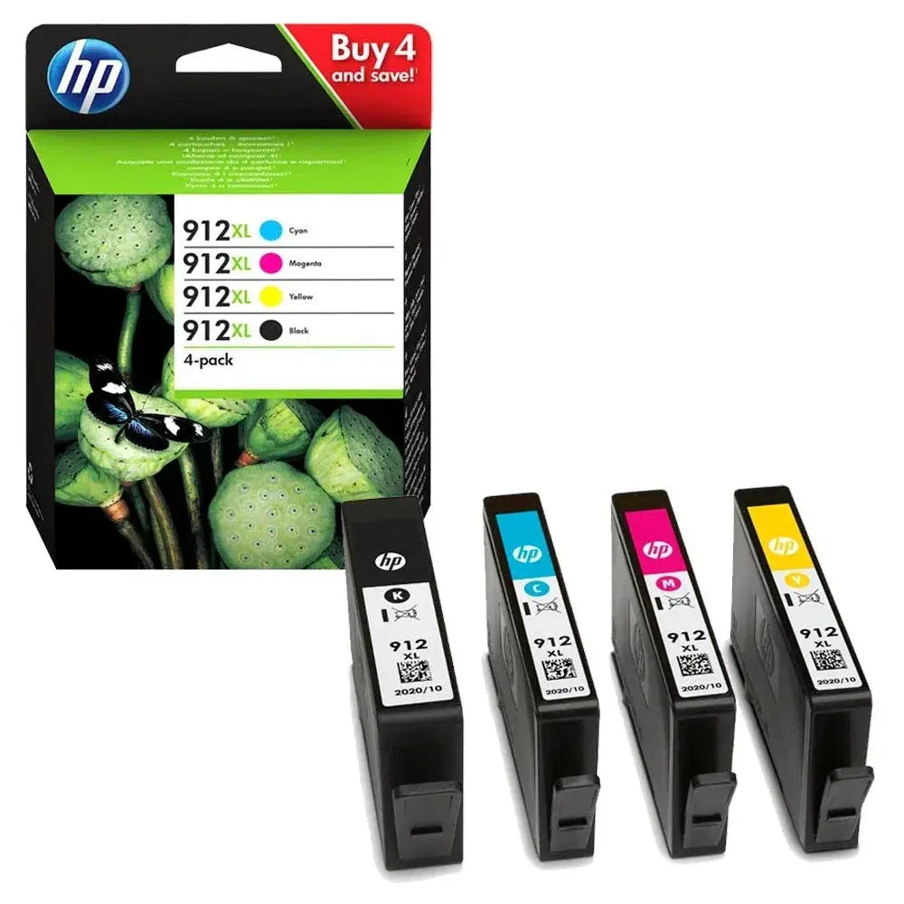 HP 912XL 4-pack Black/Cyan/Magenta/Yellow Original Ink Cartridges For HP OfficeJet Pro 8022 8012 8017 printers 3YP34AE - eBuy UAE
