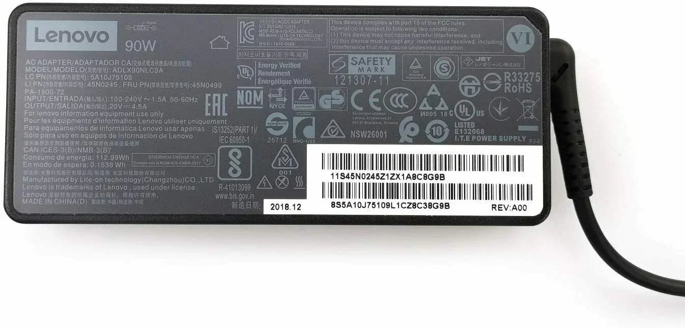 ADLX90NLC3A 90W Genuine Lenovo ThinkPad T570, X240, T540P, T460, T460P, T440S, L460 USB Type Laptop Adapter - eBuy UAE