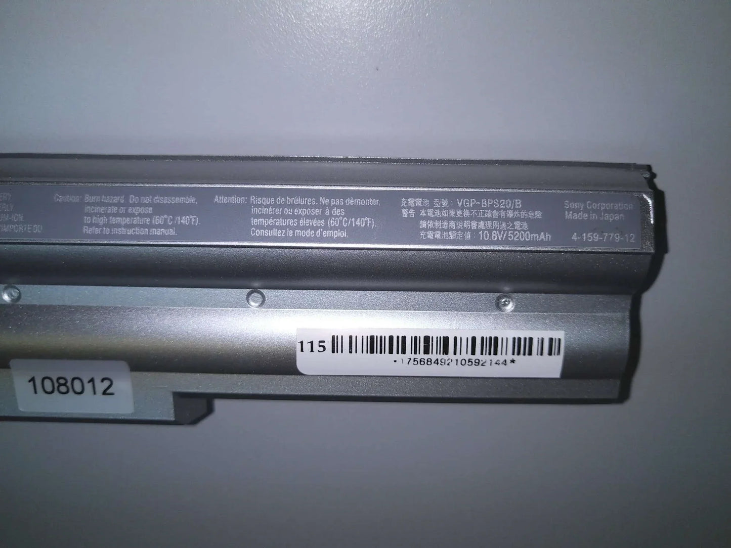 Original VGP-BPS20/S Sony VPCZ1 Series VPCZ115 117 118 125 127 PCG-31111T 31112T Laptop Battery - eBuy UAE