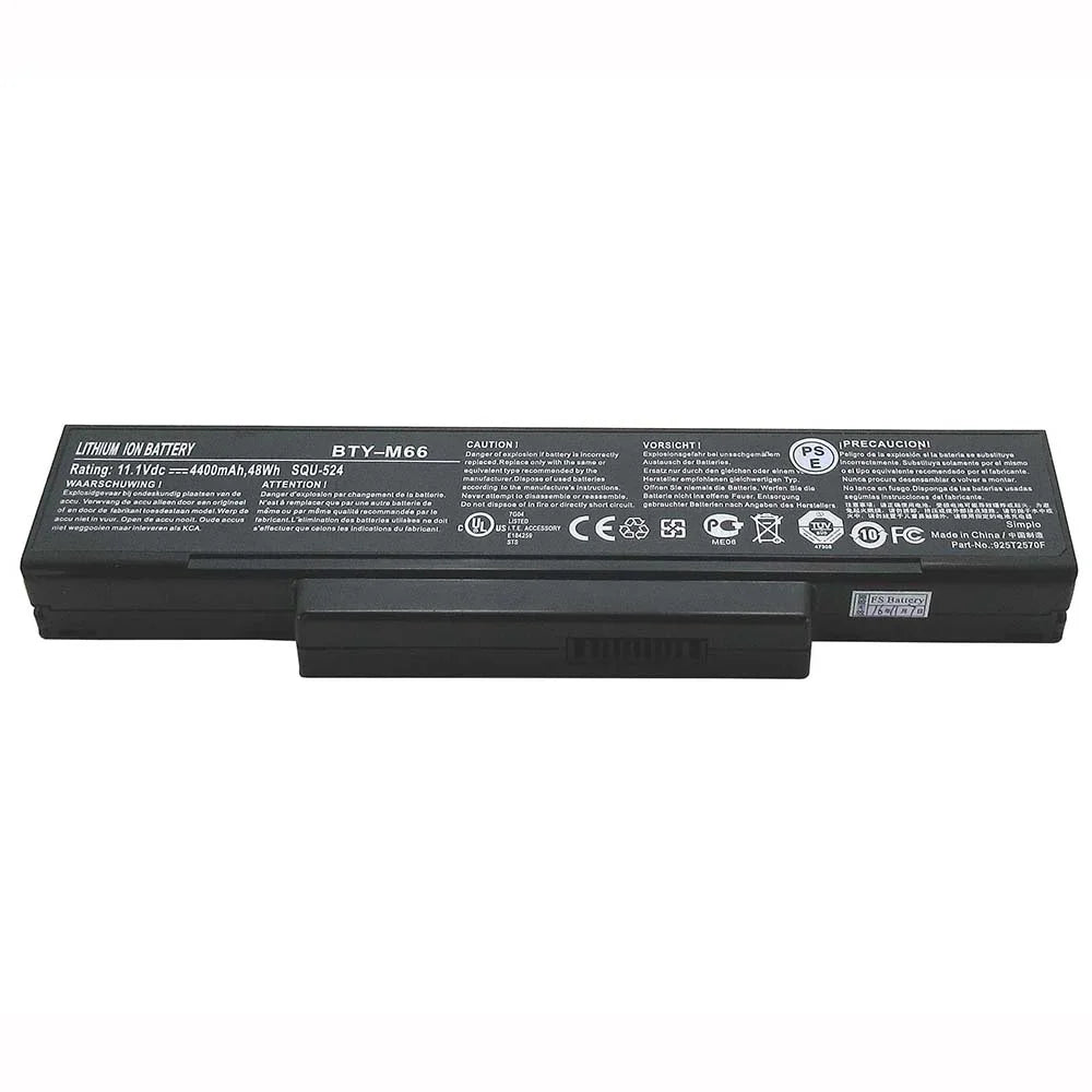 BTY-M66 MSI CLEVO Advent 5401,Advent 7093,Advent 7107,Advent 7111,Advent 8315,ERC430 Laptop Battery - eBuy UAE