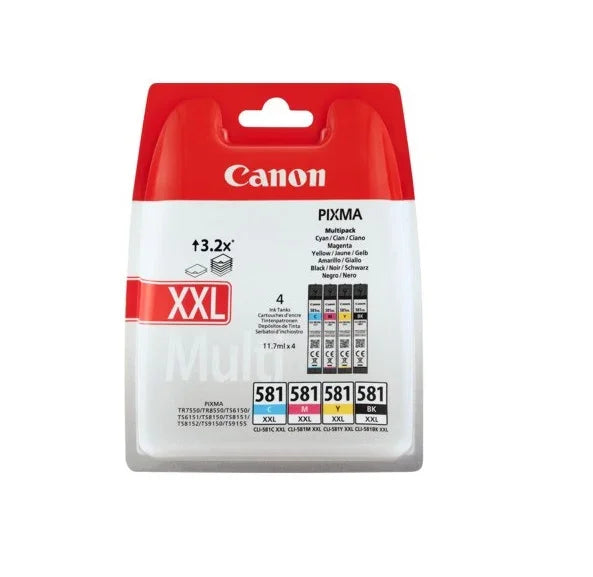 Canon CLI-581XXL Extra High Capacity 6 Color Multipack Ink Cartridge for Printer TS9540 Series - eBuy UAE
