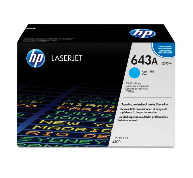 Original HP 643A Cyan LaserJet Toner Cartridge (Q5951A) - eBuy UAE