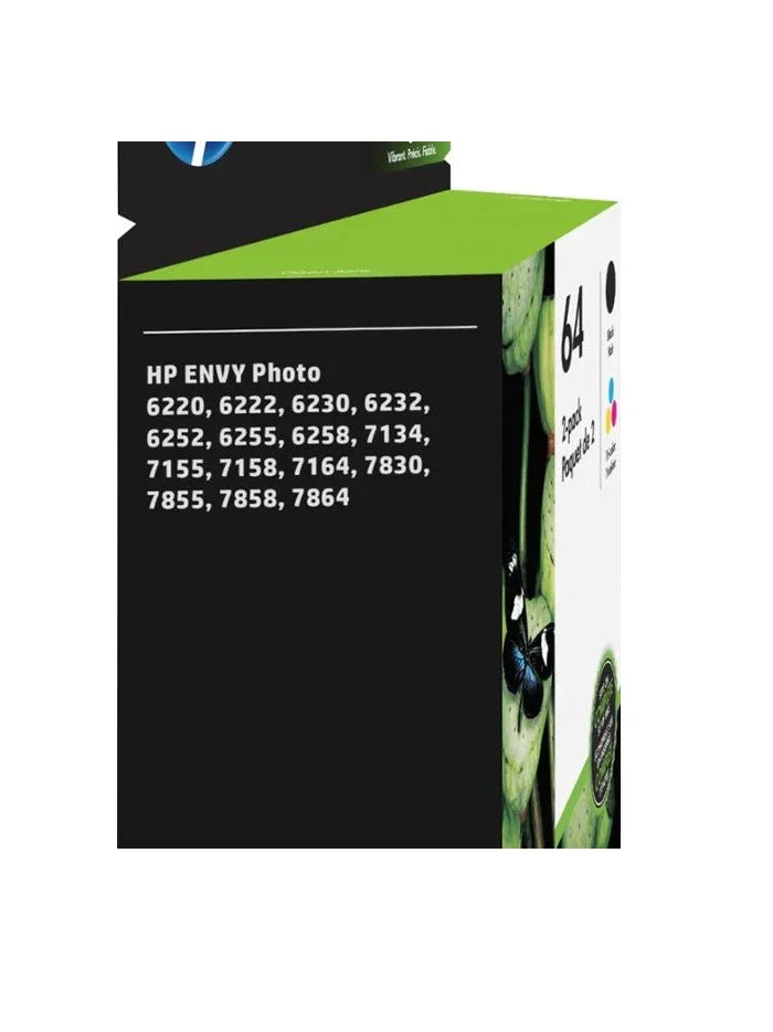 HP 64 Standard Capacity 2-Pack Ink Cartridges - Black & Tri-Color - eBuy UAE