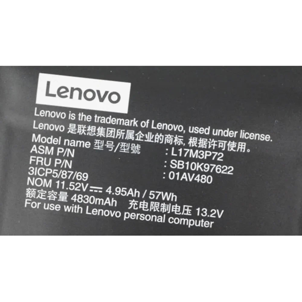 L17M3P72 Genuine Lenovo ThinkPad T480s 20L7001BAU, ThinkPad T480S-20L8S02E00-CAMPUS Laptop Battery - eBuy UAE