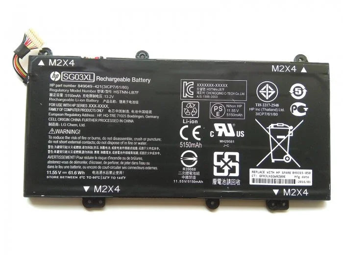 Original HP Envy 17-U163CL Envy 17-U175NR, SG03XL 849048-421 M7-U009DX m7-u109dx HSTNN-LB7E TPN-I126 3ICP7/61/80 M7-U Series Laptop Battery - eBuy UAE