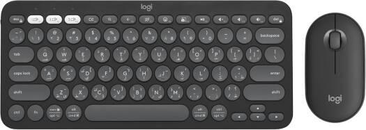 Logitech Pebble 2 Combo Keyboard, SmartWheel Technology, 17 Programmable Keys, Rechargeable Battery, Cross-Platform Compatibility, Multi-Device Support, Tonal Graphite - eBuy UAE