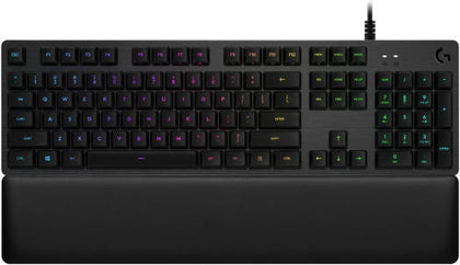 Logitech G513 Carbon Backlit Mechanical Gaming Keyboard, GX Blue Switch Clicky, 26-Key Rollover & Anti-Ghosting, Programmable Macros, Palmrest, USB Passthrough Connectivity, Black | 920-008934