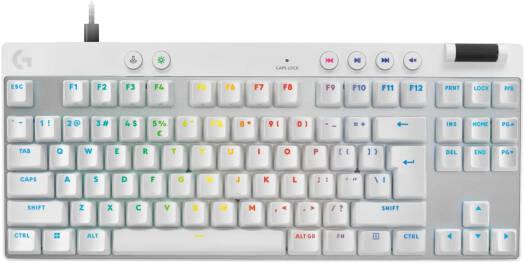 Logitech PRO X TKL RAPID Wired Mechanical Keyboard, Magnetic Analog Switches, Rapid Trigger, LIGHTSYNC Technology, Wired Connectivity, English (US) Layout, White - eBuy UAE